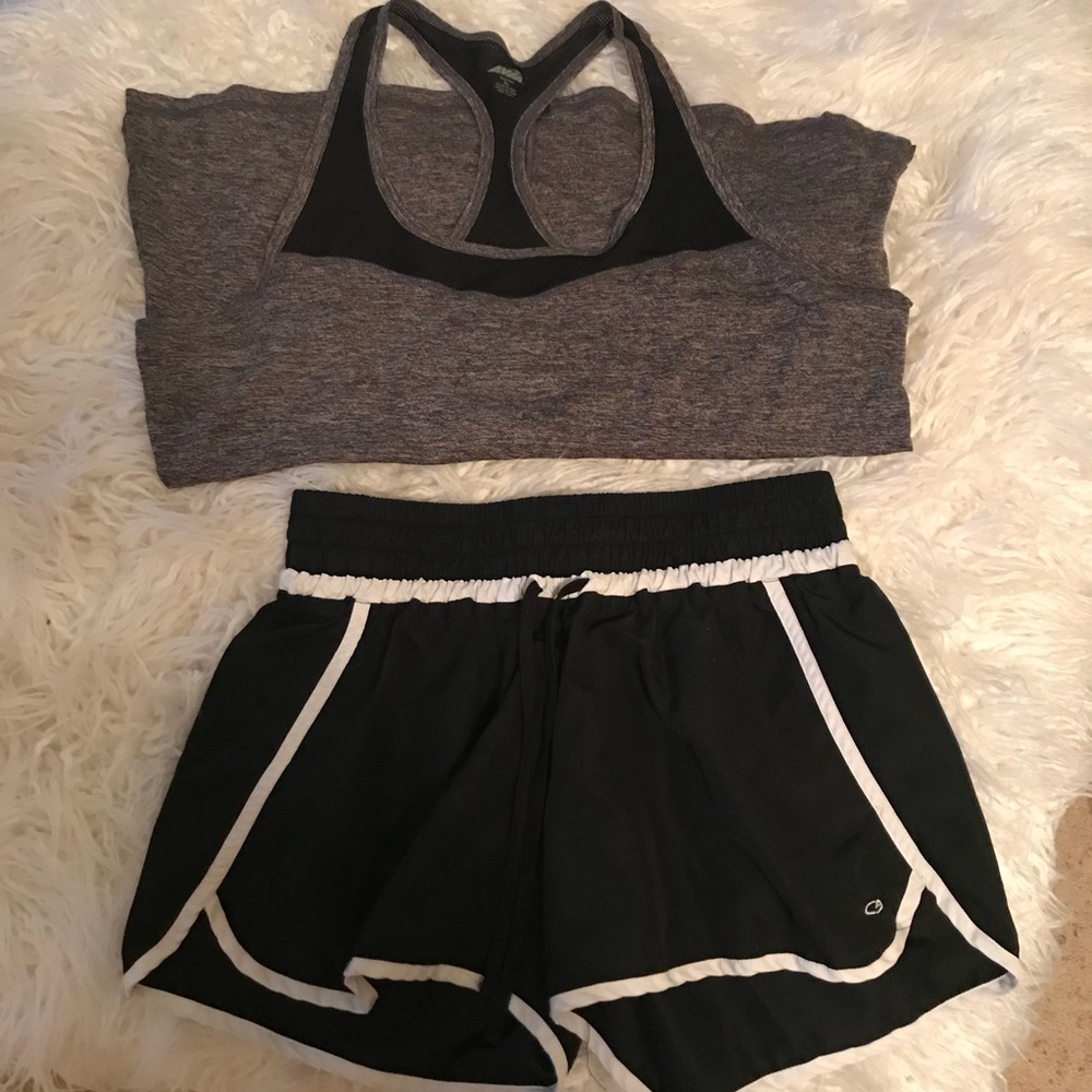⭐️Black Champion Shorts & Gray Tank⭐️